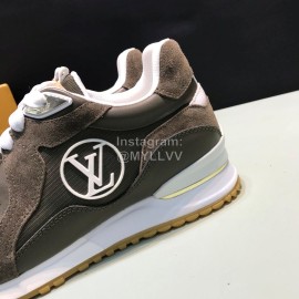 LV Canvas Suede Calfskin Sneakers For Men Coffee