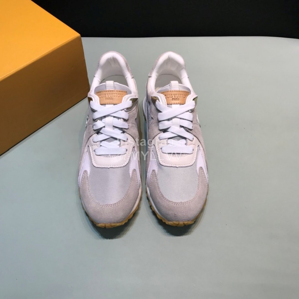 LV Canvas Suede Calfskin Sneakers For Men Gray