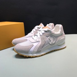 LV Canvas Suede Calfskin Sneakers For Men Gray