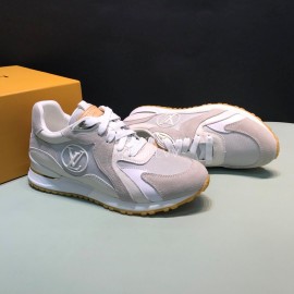 LV Canvas Suede Calfskin Sneakers For Men Gray