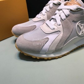 LV Canvas Suede Calfskin Sneakers For Men Gray