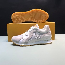 LV Canvas Suede Calfskin Sneakers For Men Gray