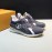 LV Canvas Suede Calfskin Sneakers For Men Dark Gray