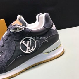 LV Canvas Suede Calfskin Sneakers For Men Dark Gray
