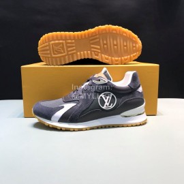 LV Canvas Suede Calfskin Sneakers For Men Dark Gray