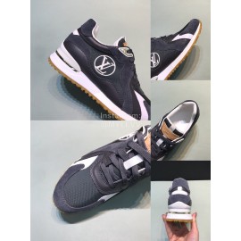 LV Canvas Suede Calfskin Sneakers For Men Dark Gray