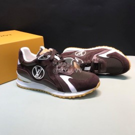 LV Canvas Suede Calfskin Sneakers For Men Brown