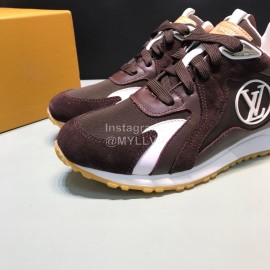 LV Canvas Suede Calfskin Sneakers For Men Brown