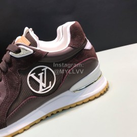 LV Canvas Suede Calfskin Sneakers For Men Brown