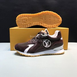 LV Canvas Suede Calfskin Sneakers For Men Brown