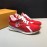 LV Canvas Suede Calfskin Sneakers For Men Red