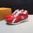 LV Canvas Suede Calfskin Sneakers For Men Red