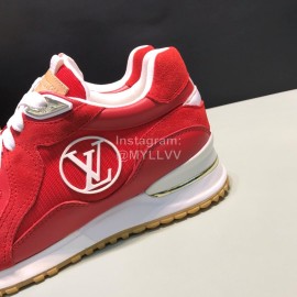 LV Canvas Suede Calfskin Sneakers For Men Red