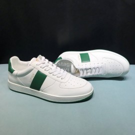 LV White Calf Leather Lace Up Sneakers For Men Green