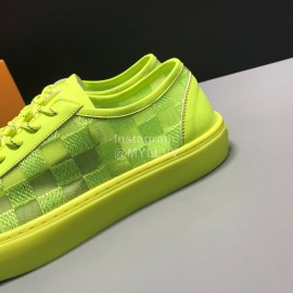 LV Classic Damier Graphite Canvas Lace Up Sneakers For Men Yellow