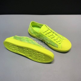 LV Classic Damier Graphite Canvas Lace Up Sneakers For Men Yellow