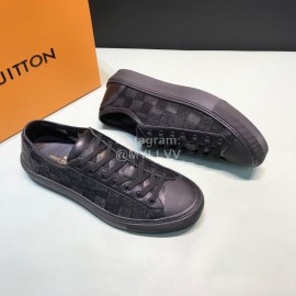 LV Classic Damier Graphite Canvas Lace Up Sneakers For Men Black