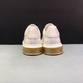 LV Cowhide Casual Sneakers For Men And Women Gold