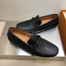 LV Black Calf Leather Loafers For Men