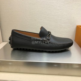 LV Black Calf Leather Loafers For Men