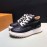LV Cowhide Thick Soled Elevated High Top Casual Shoes For Men Black