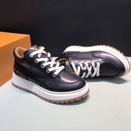 LV Cowhide Thick Soled Elevated High Top Casual Shoes For Men Black