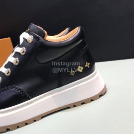 LV Cowhide Thick Soled Elevated High Top Casual Shoes For Men Black