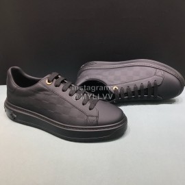 LV Cowhide Casual Sneakers For Men And Women Black