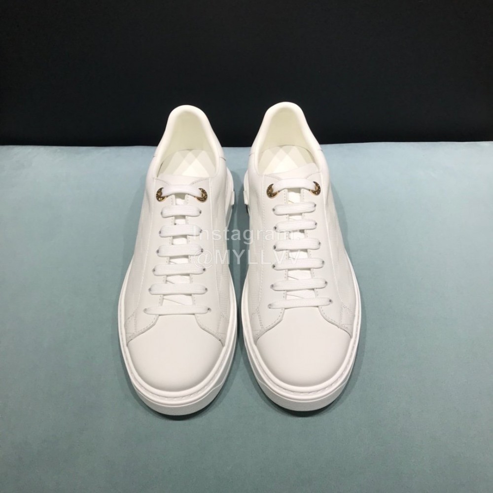 LV Cowhide Casual Sneakers For Men And Women White