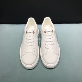 LV Cowhide Casual Sneakers For Men And Women White