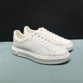 LV Cowhide Casual Sneakers For Men And Women White