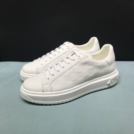 LV Cowhide Casual Sneakers For Men And Women White