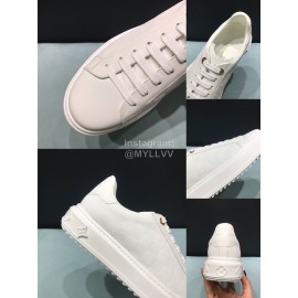 LV Cowhide Casual Sneakers For Men And Women White