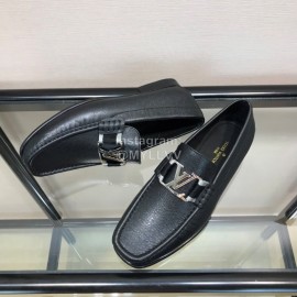 LV Cowhide SiLVer Letter Buckle Business Loafers For Men