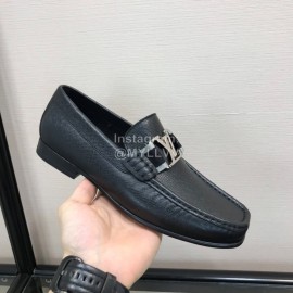 LV Cowhide SiLVer Letter Buckle Business Loafers For Men