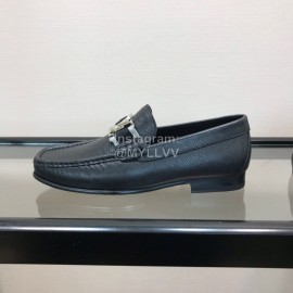LV Cowhide SiLVer Letter Buckle Business Loafers For Men