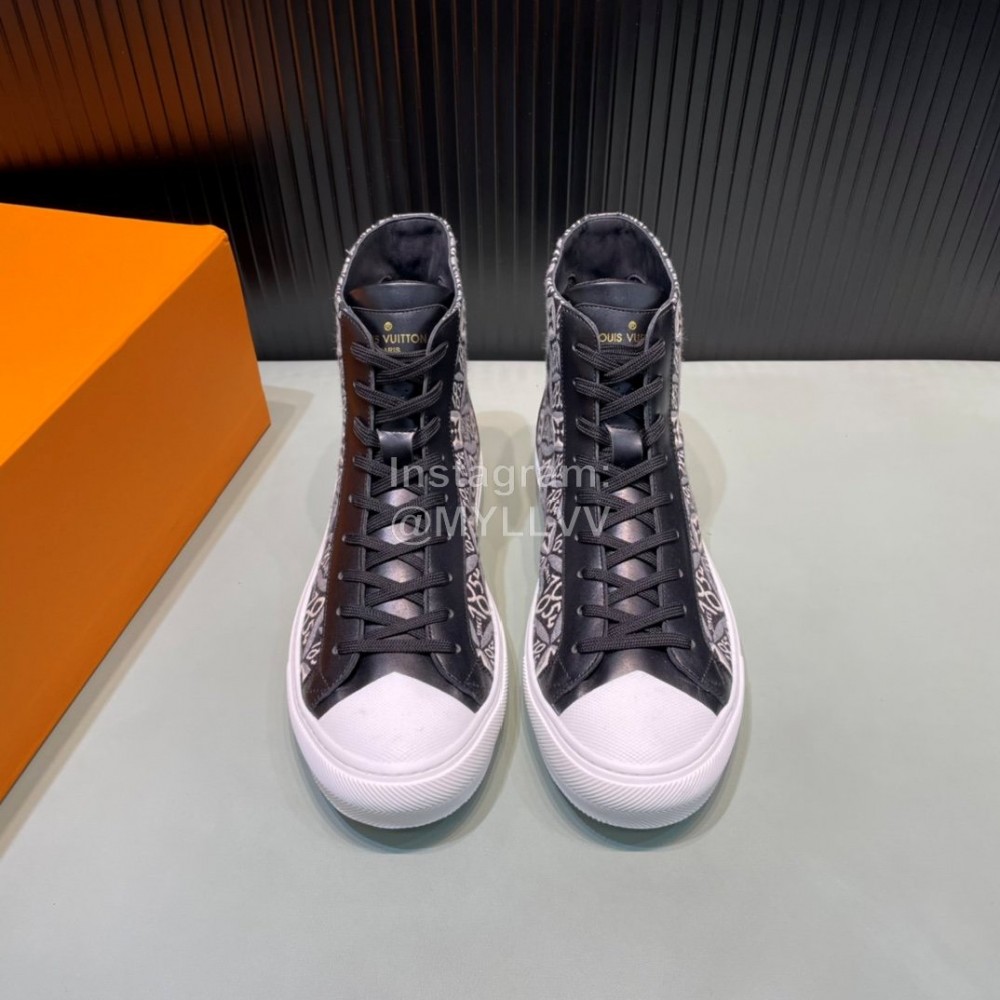LV Vintage Jacquard Canvas High Top Casual Shoes For Men
