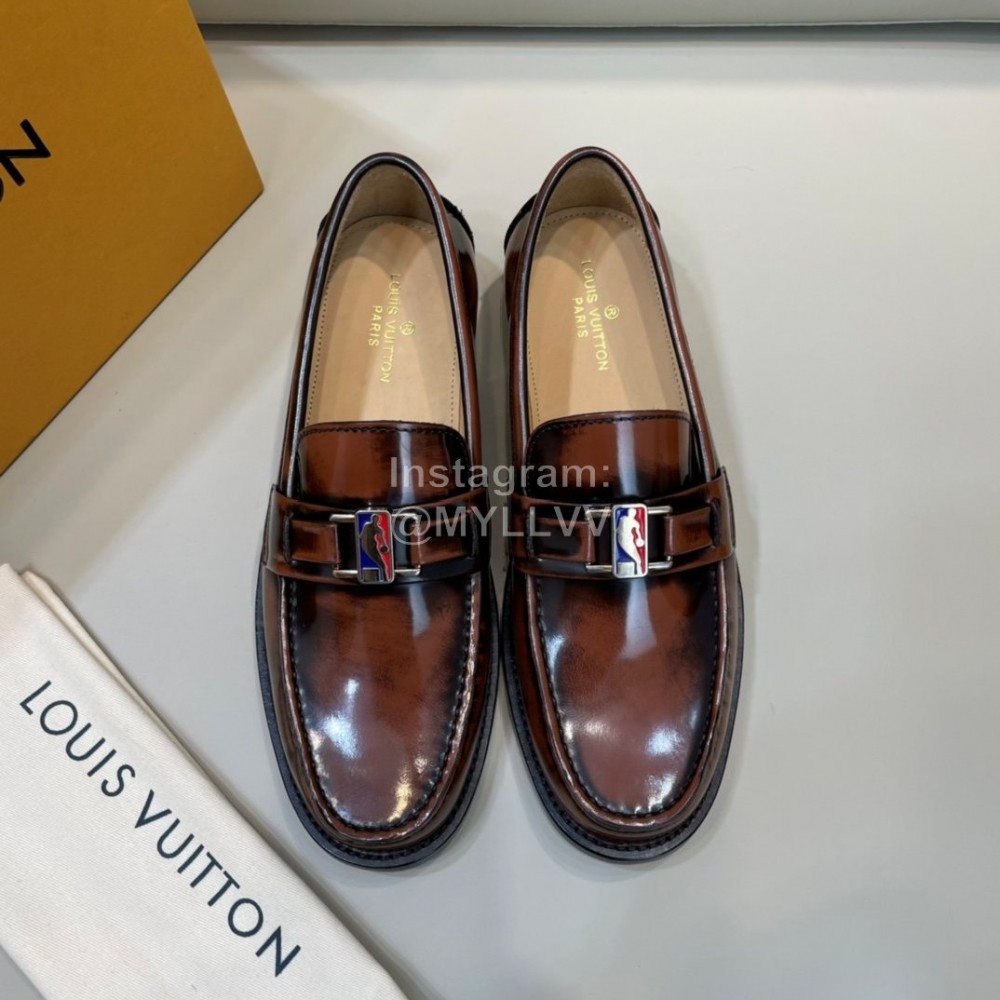 LV Calf Leather Business Loafers For Men Brown