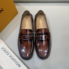 LV Calf Leather Business Loafers For Men Brown