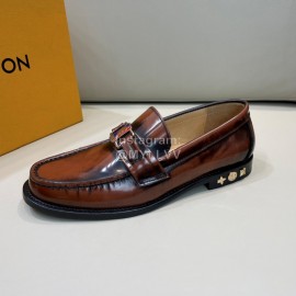 LV Calf Leather Business Loafers For Men Brown