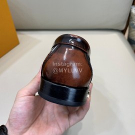LV Calf Leather Business Loafers For Men Brown