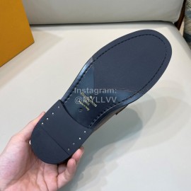 LV Calf Leather Business Loafers For Men Brown