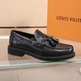 LV Calf Leather Business Casual Loafers For Men Black