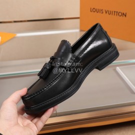 LV Calf Leather Business Casual Loafers For Men Black