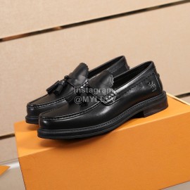 LV Calf Leather Business Casual Loafers For Men Black