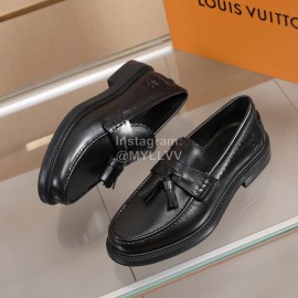 LV Calf Leather Business Casual Loafers For Men Black