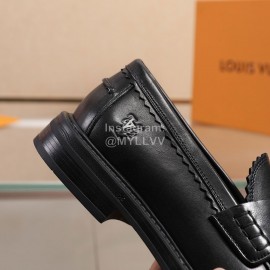 LV Calf Leather Business Casual Loafers For Men Black