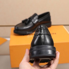 LV Calf Leather Business Casual Loafers For Men Black