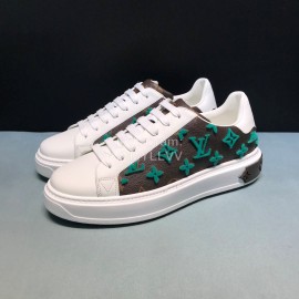 LV 3d Monogram Embossed Calf Leather Sneakers For Men