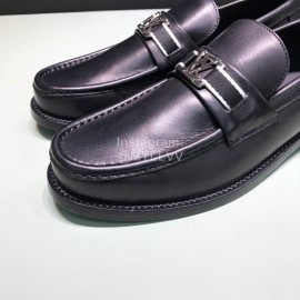 LV Calf Leather Loafers For Men Black